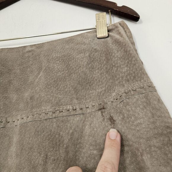 Vtg J. Jill Suede Skirt Womens Size 8 Sage Olive Green Equestrian Western Boho - Picture 2 of 10